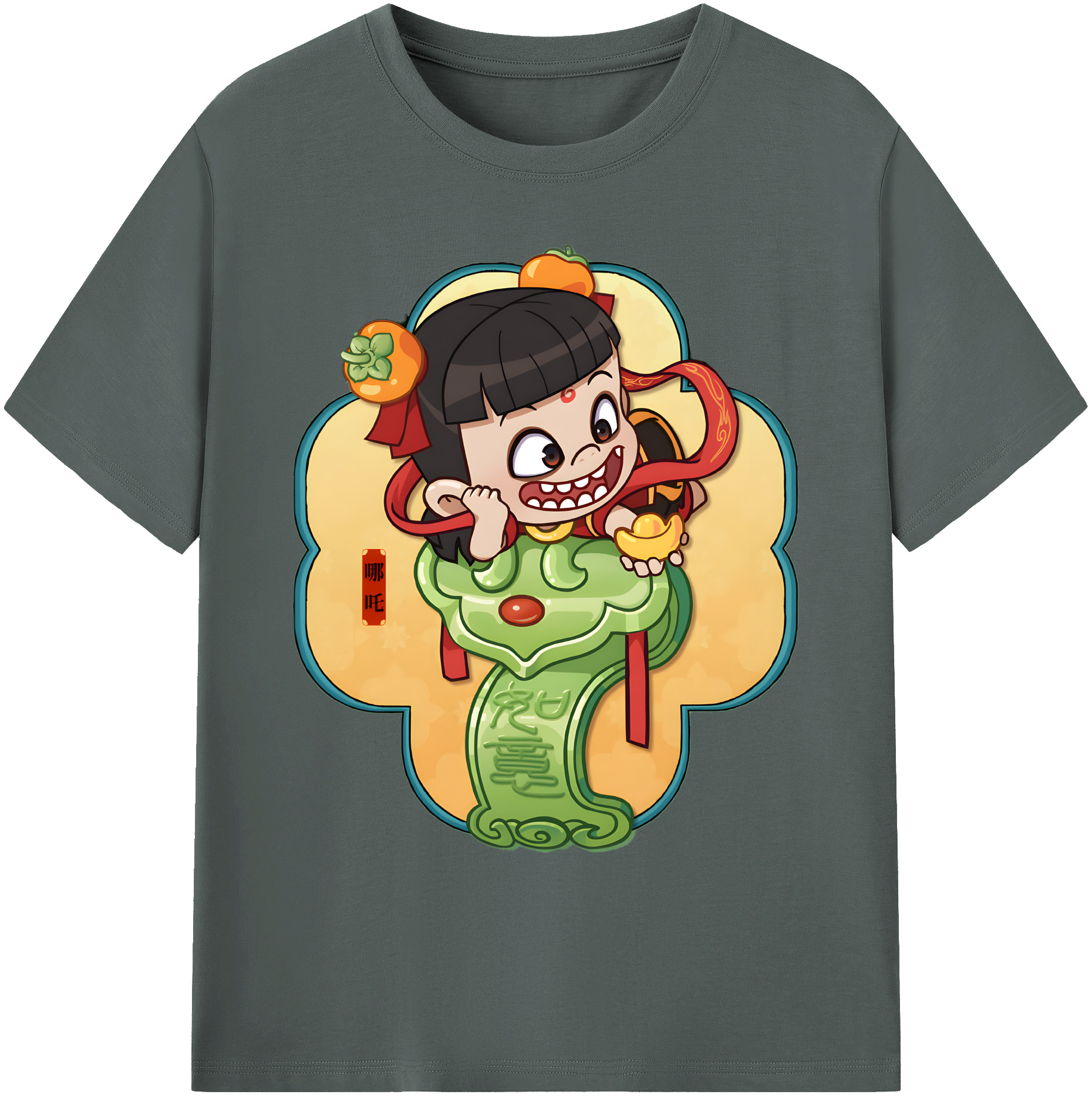 （画像用） Ne Zha 2 ナタ 魔童の大暴れ 綿100％ メンズ半袖Tシャツ｜肌触りやわらか＆通気性